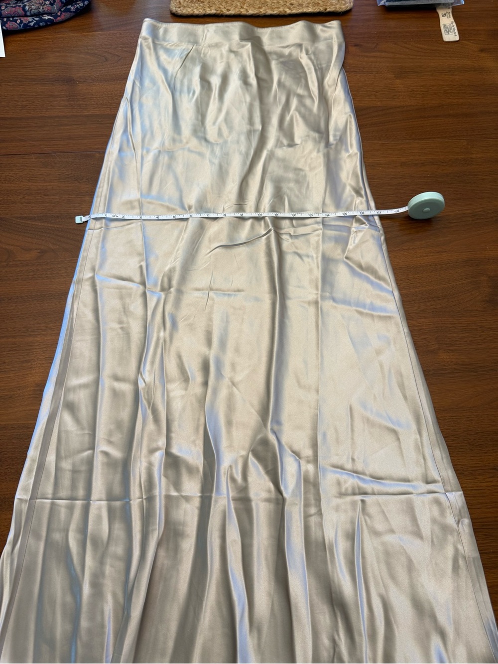 Silky Cream Satin Maxi Skirt - Elegant Bias-Cut - Picture 2 of 4